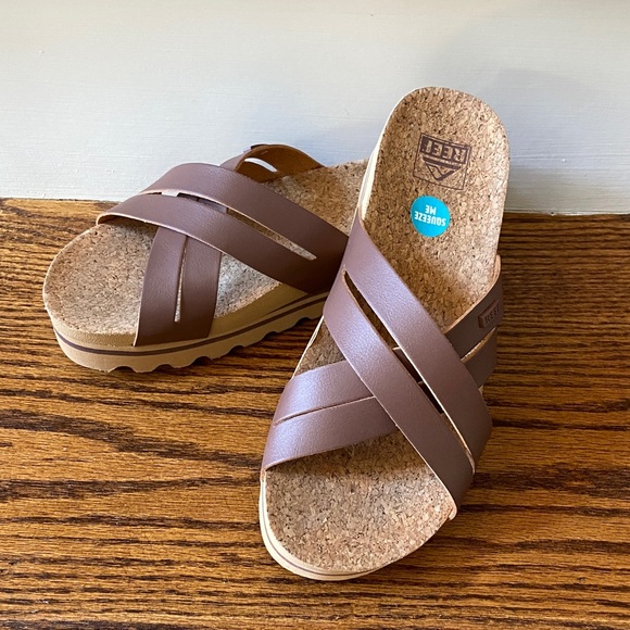 Reef Women's Nutmeg Kaia Cross-Strap Sandals Size 9 - Picture 2 of 9